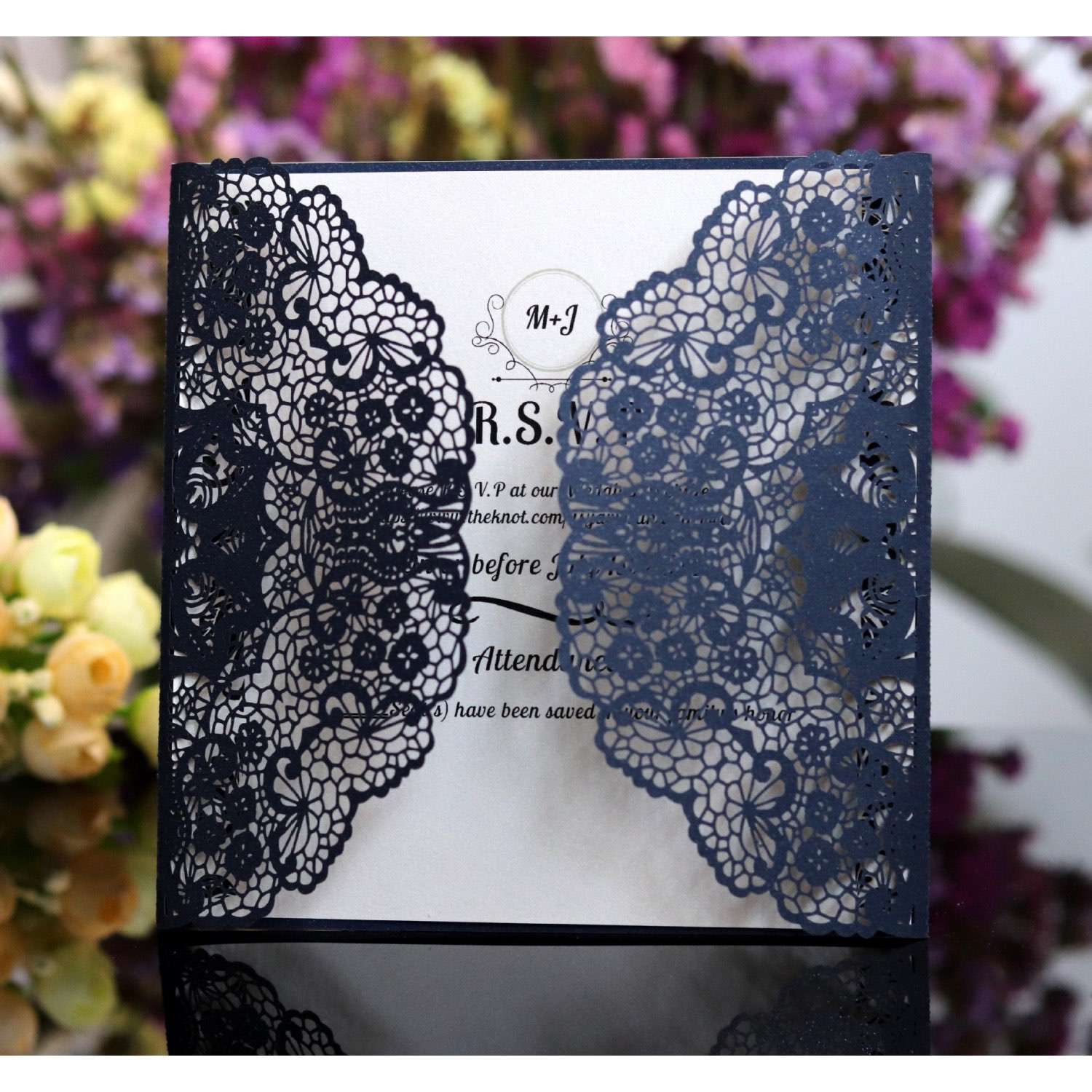 Beautiful Marriage Invitation Card With Envelope Laser Cut Paper Business Invitation 
